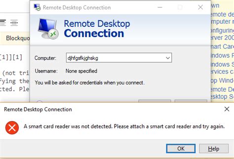 windows 7 smart card rdp invalid username|Why is remote SmartCard not found when using RDP.